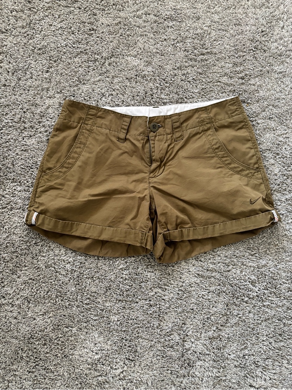 Nike Olive Green/Khaki Chino Cotton Casual Shorts Womens Size 6